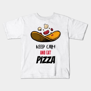 keep calm and eat pizza Kids T-Shirt